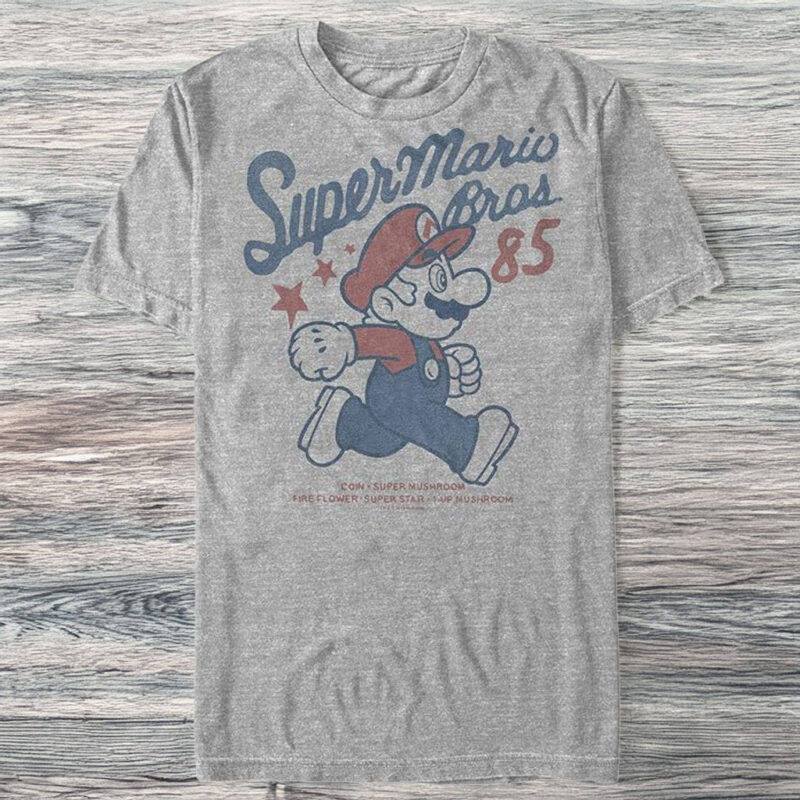 Nintendo Men’s Super Mario Running Profile 1985 T-Shirt