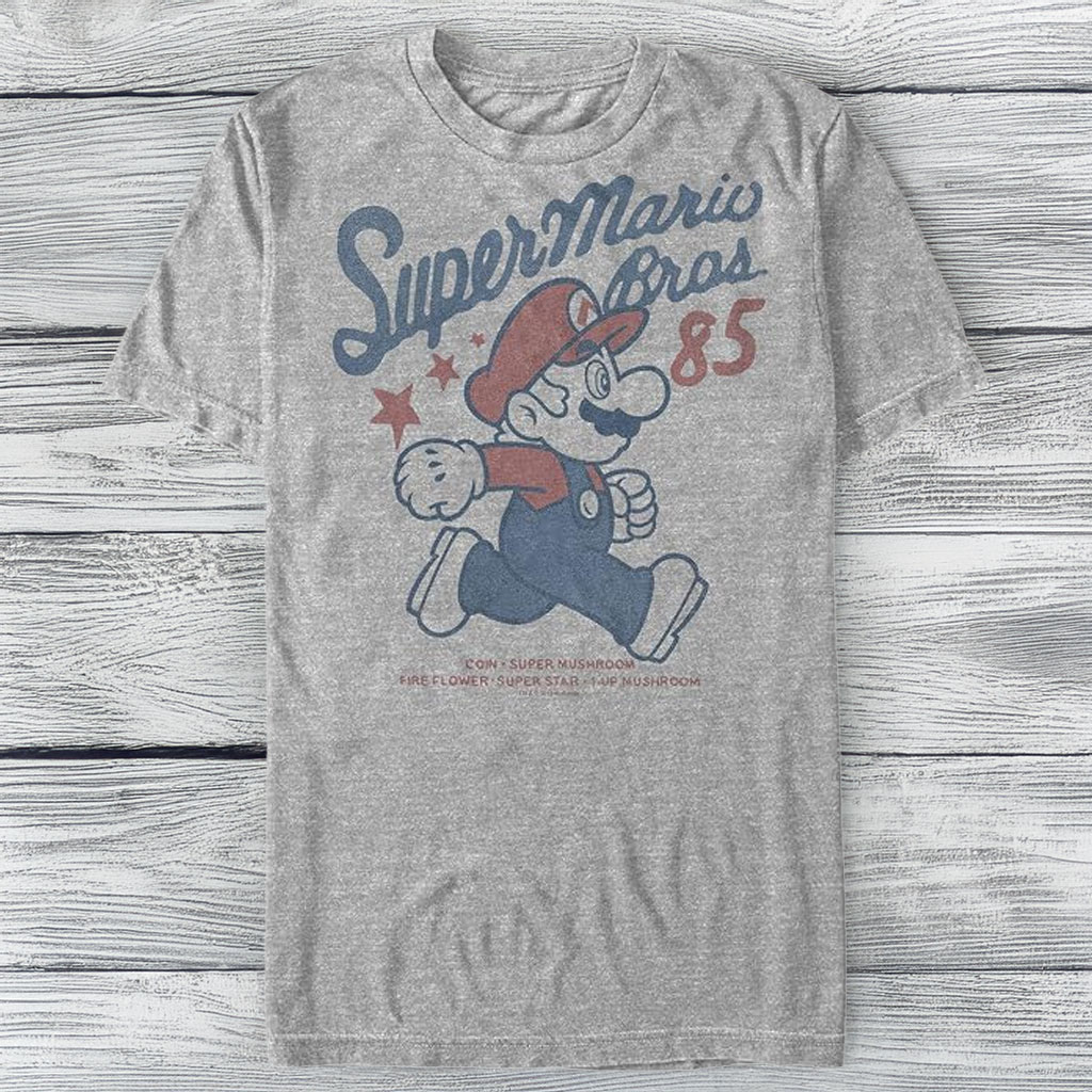 Nintendo Men’s Super Mario Running Profile 1985 T-Shirt
