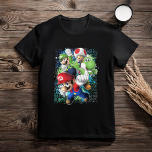 Nintendo Super Mario Luigi Paint Splatter Action T-Shirt
