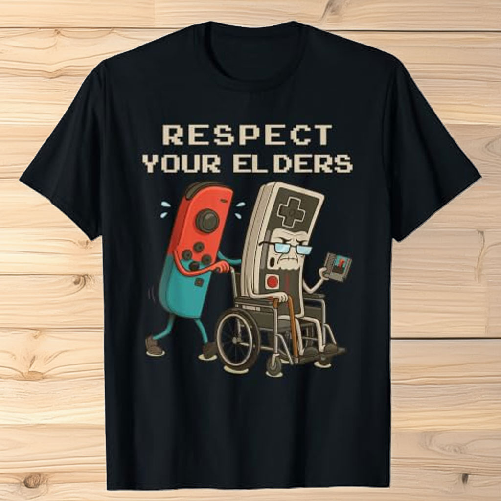 Respect Your Elders Retro Gaming Funny Gamer Controller 80s T-Shirt