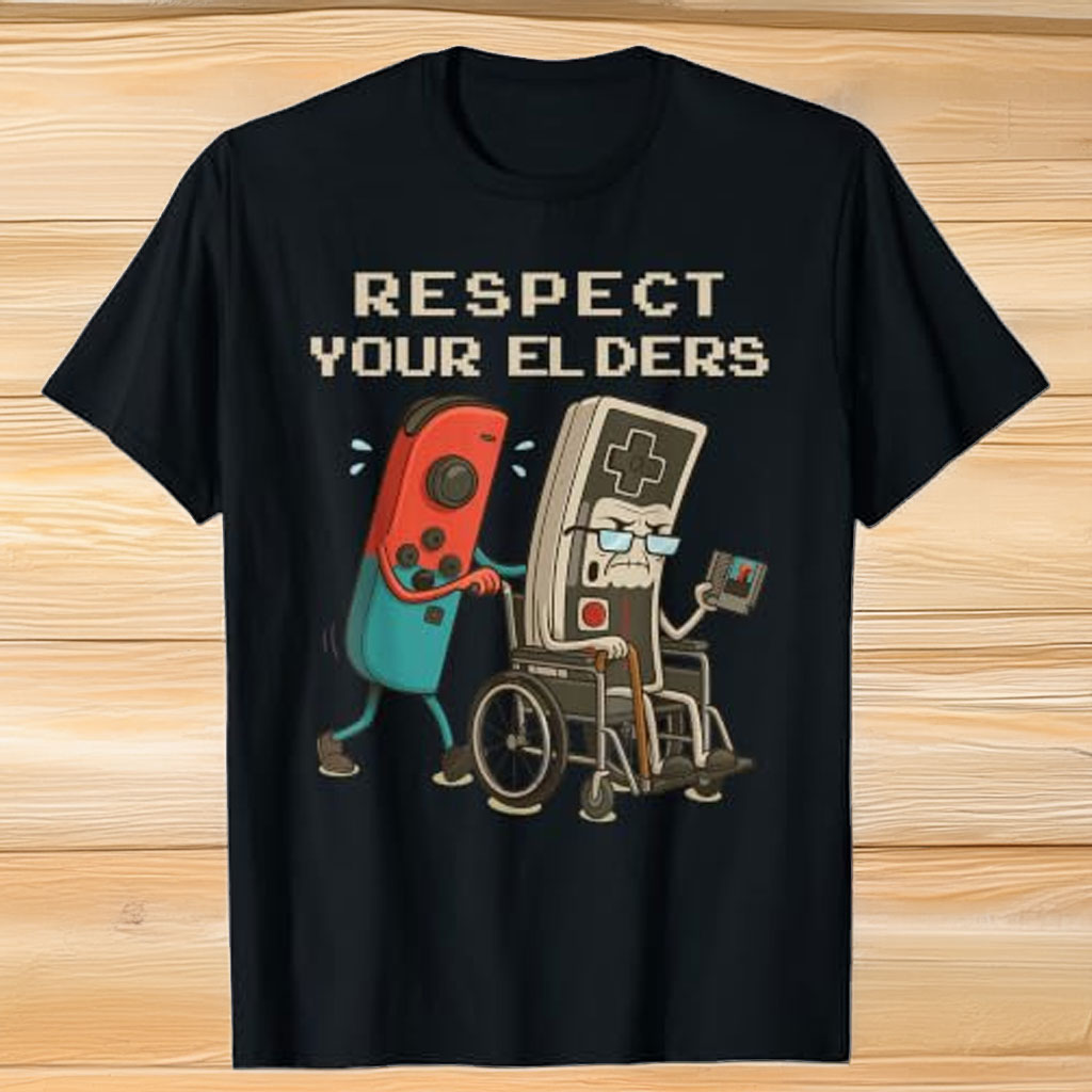 Respect Your Elders Retro Gaming Funny Gamer Controller 80s T-Shirt