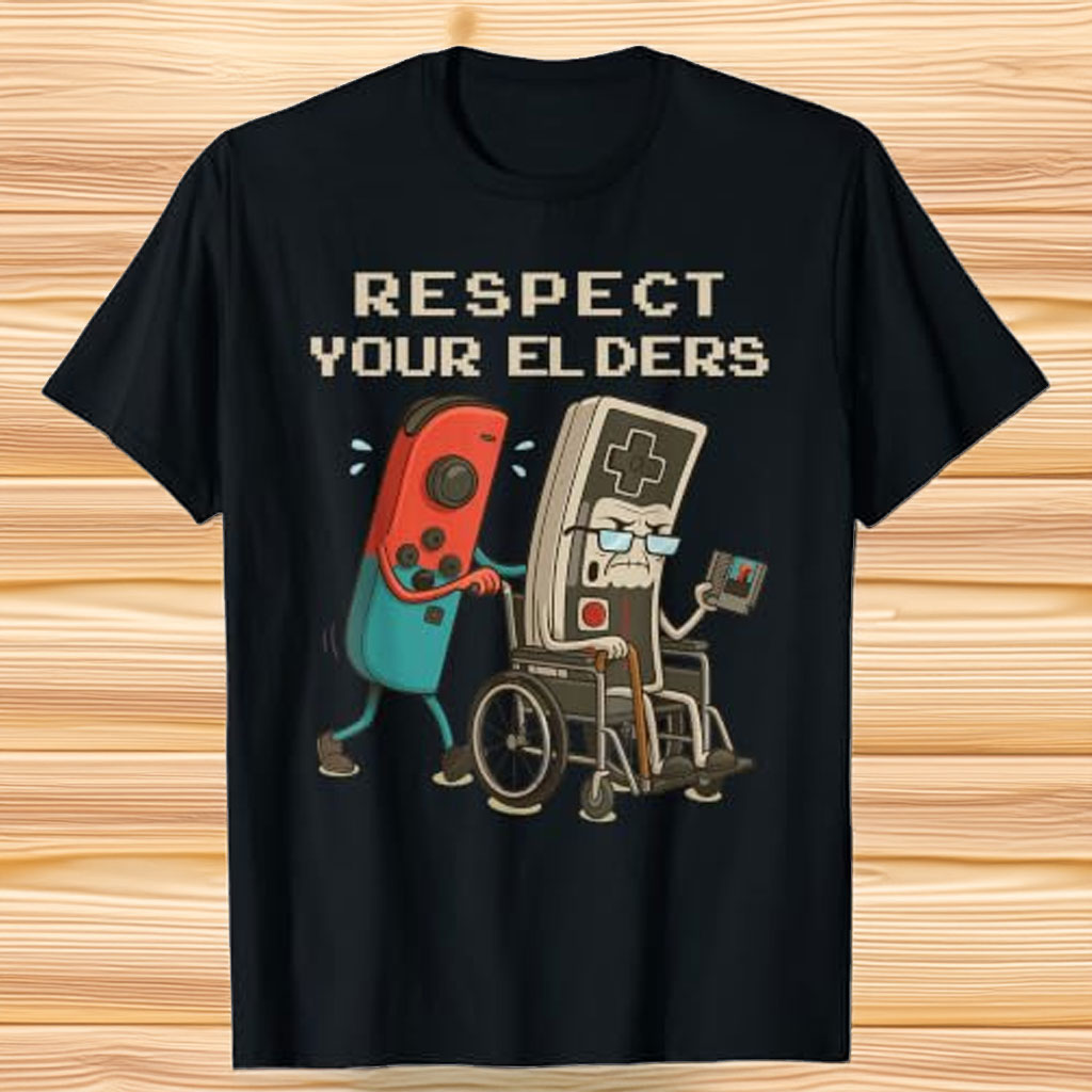Respect Your Elders Retro Gaming Funny Gamer Controller 80s T-Shirt