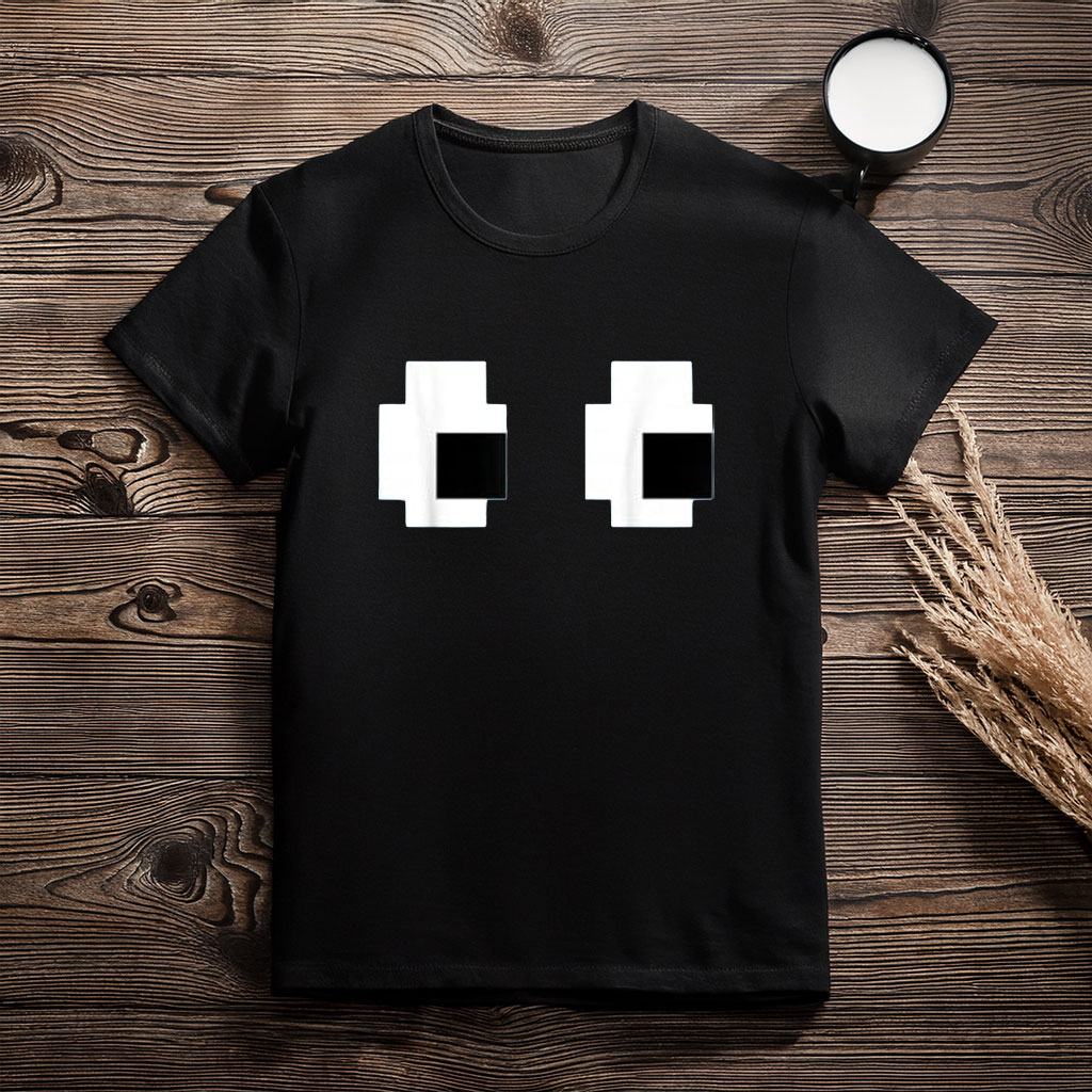 Retro Arcade Game Ghost Eyes Halloween Group Costume T-Shirt