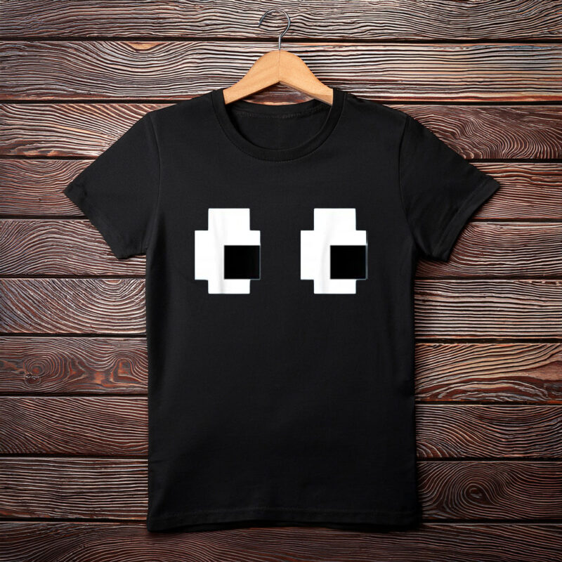 Retro Arcade Game Ghost Eyes Halloween Group Costume T-Shirt