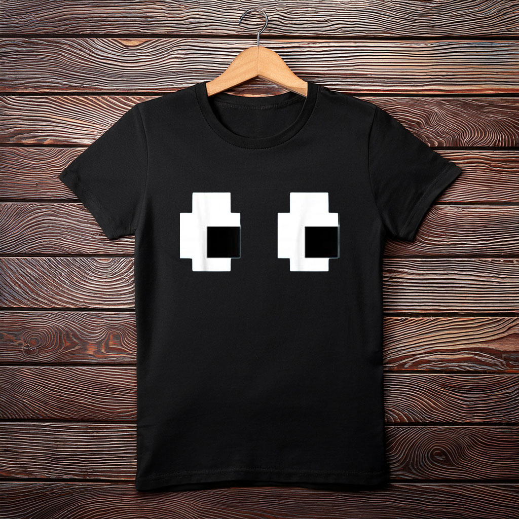 Retro Arcade Game Ghost Eyes Halloween Group Costume T-Shirt