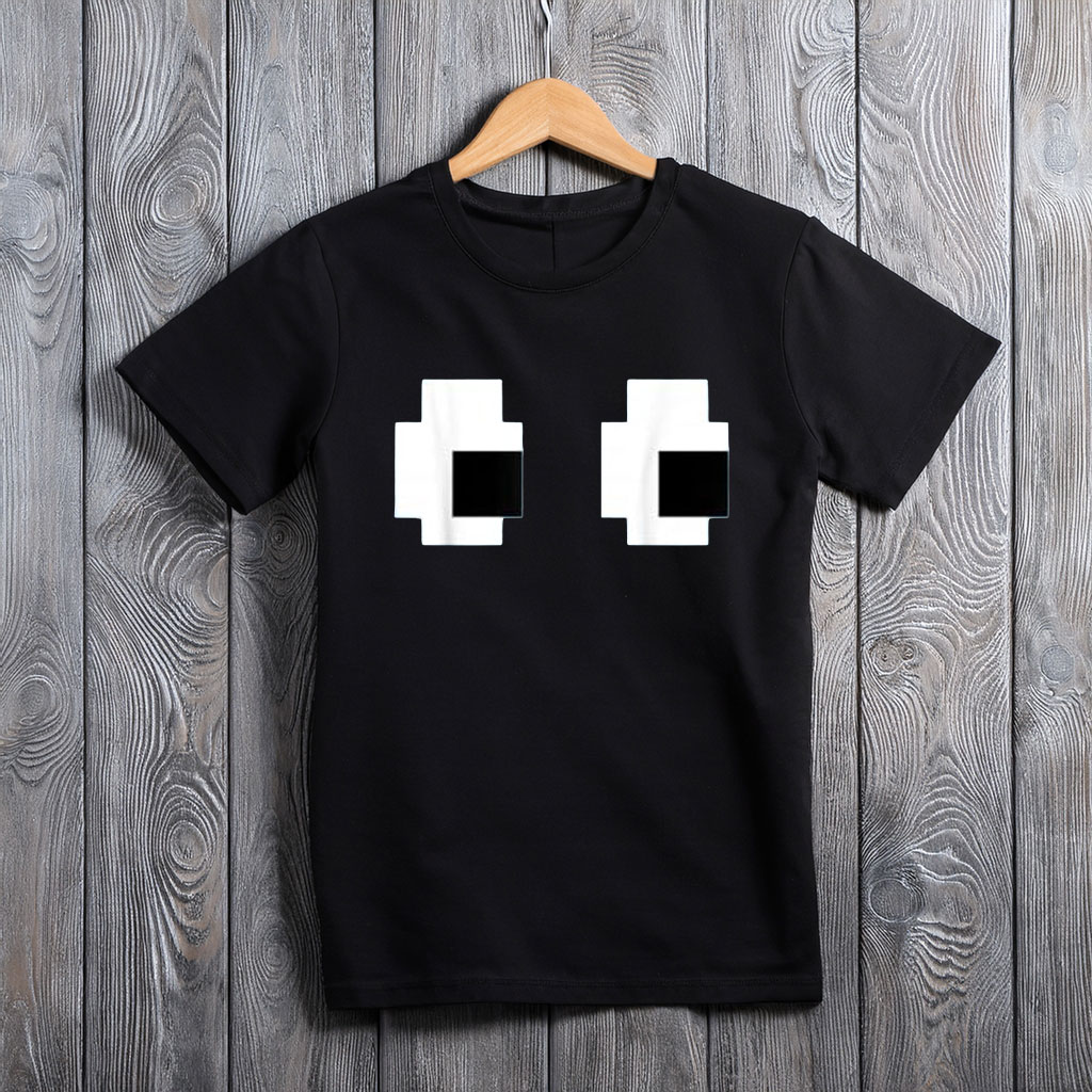 Retro Arcade Game Ghost Eyes Halloween Group Costume T-Shirt