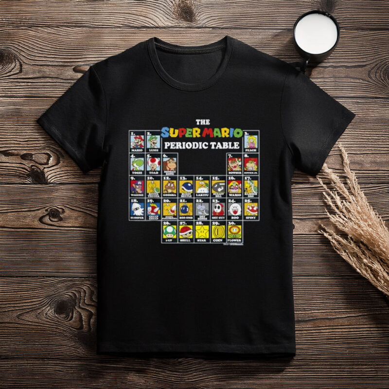 Super Mario Periodic Table of Characters Graphic T-Shirt