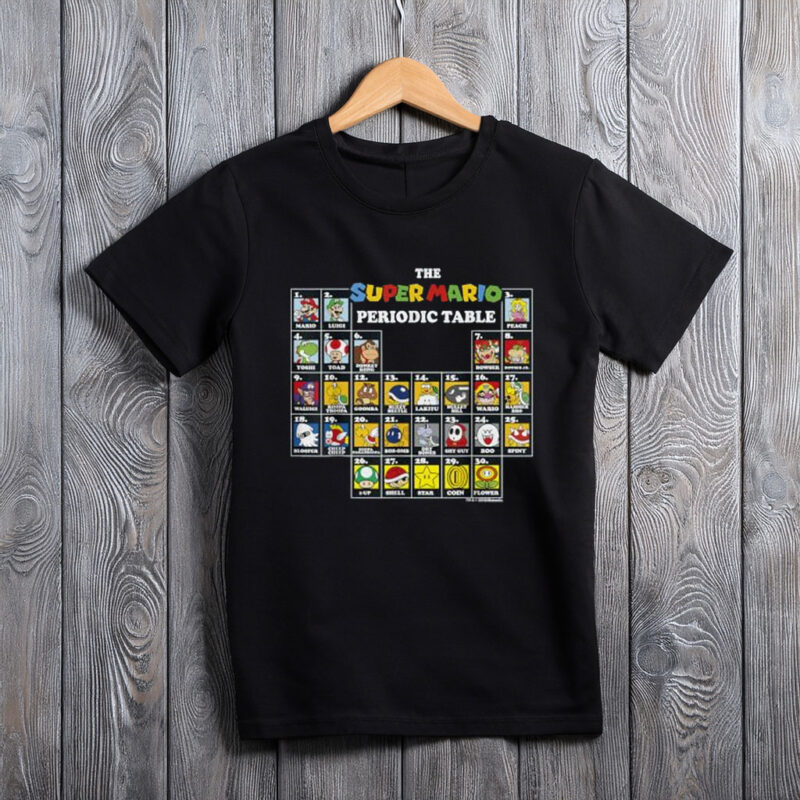 Super Mario Periodic Table of Characters Graphic T-Shirt