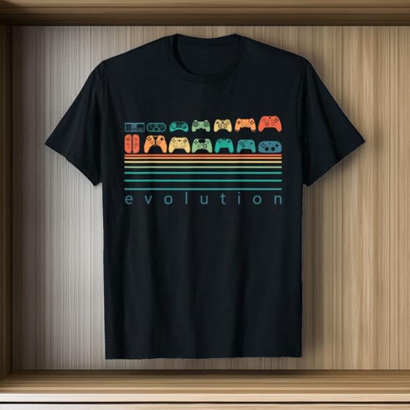 Video Game Controller Evolution 80s 90s Retro Gaming Gamer T-Shirt