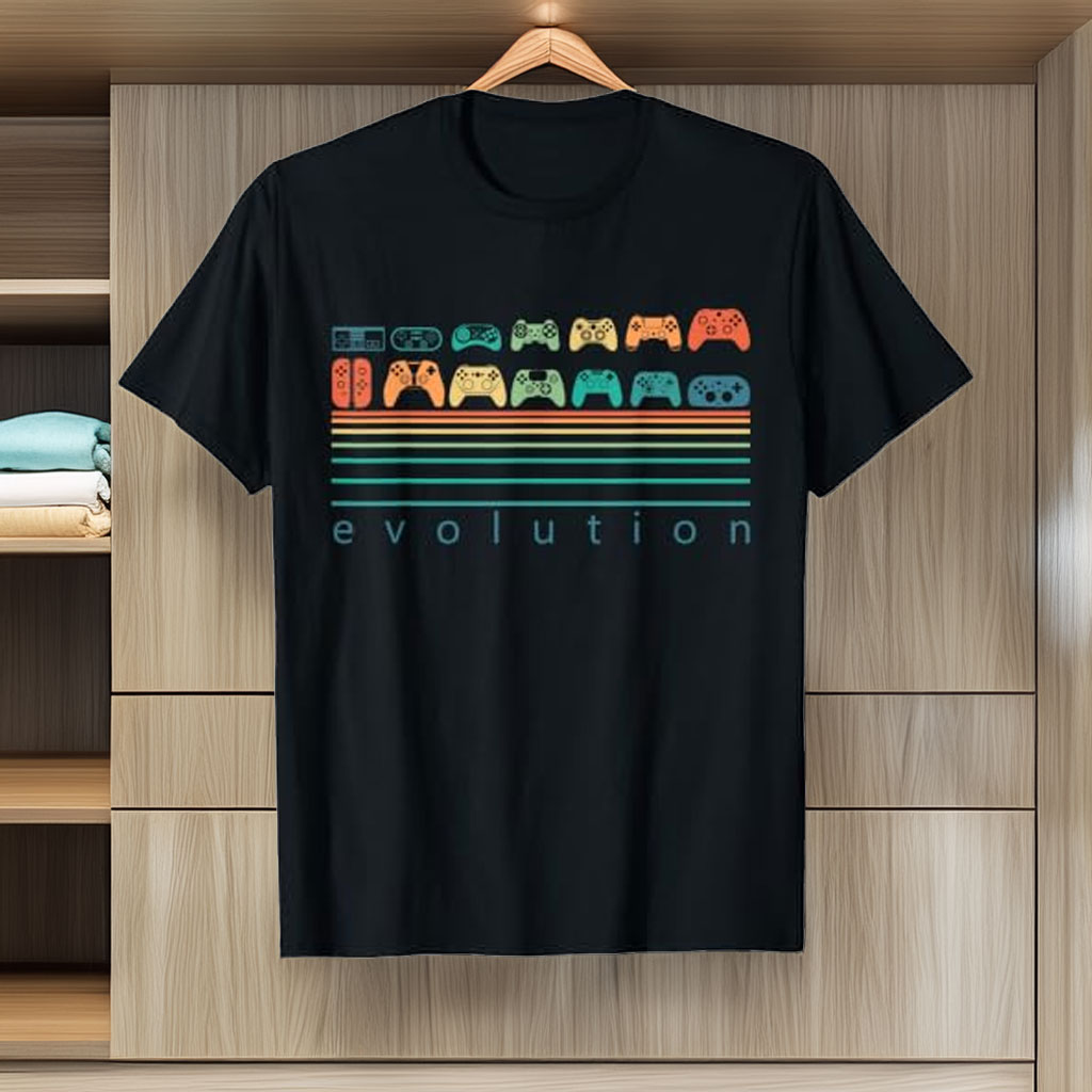 Video Game Controller Evolution 80s 90s Retro Gaming Gamer T-Shirt