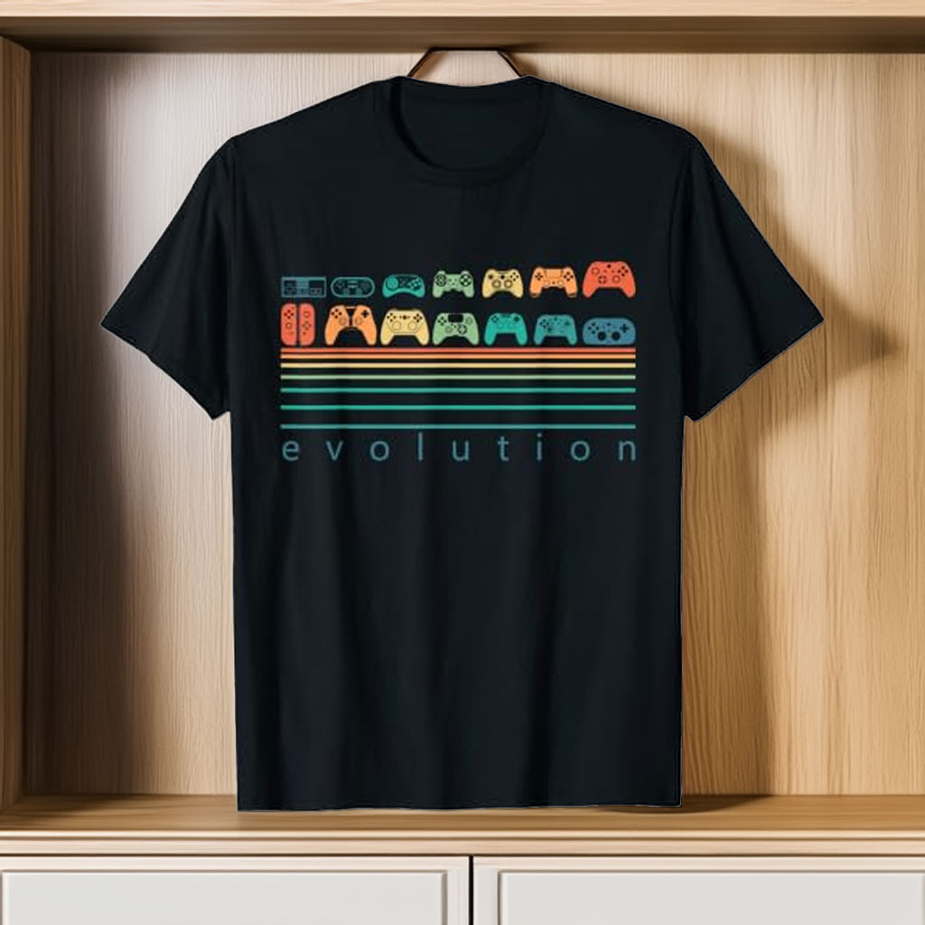 Video Game Controller Evolution 80s 90s Retro Gaming Gamer T-Shirt