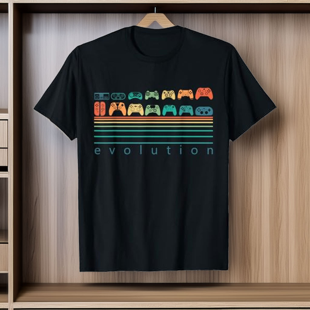 Video Game Controller Evolution 80s 90s Retro Gaming Gamer T-Shirt