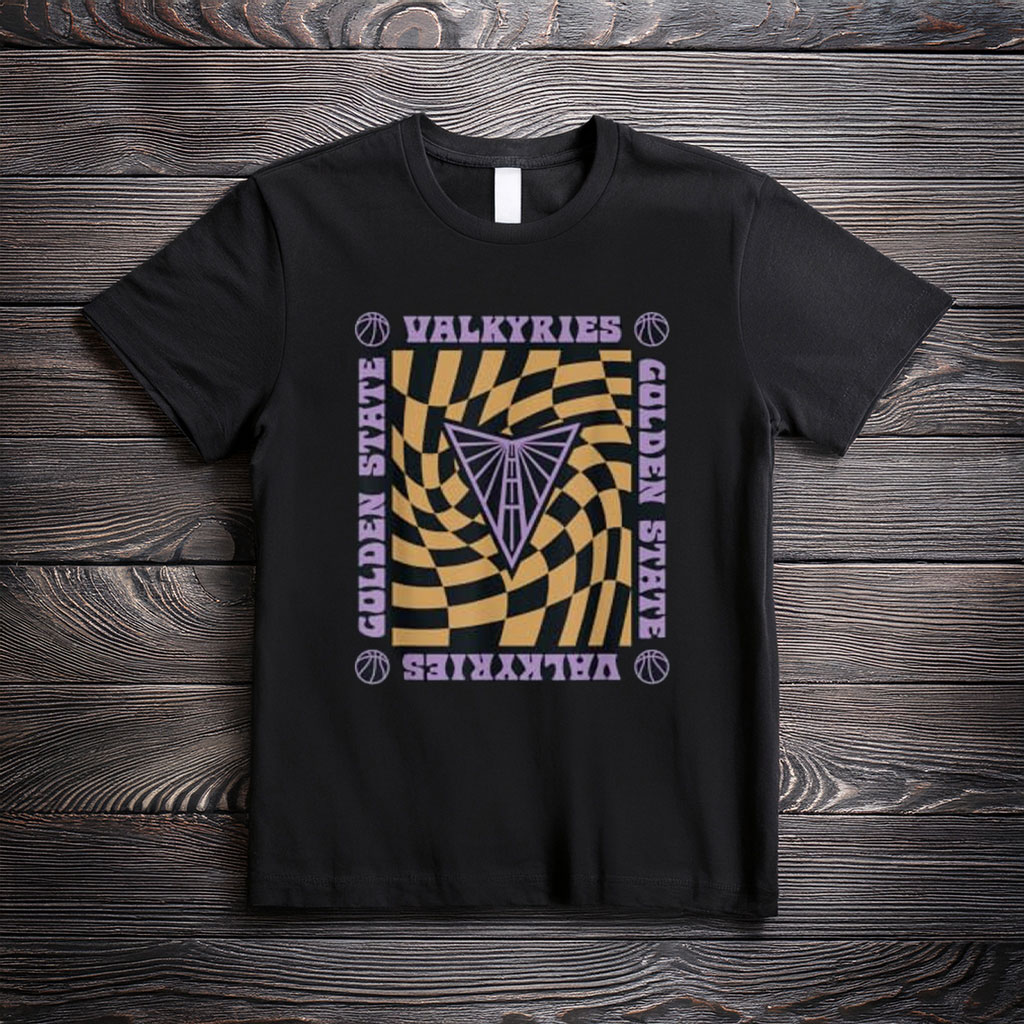 WNBA Golden State Valkyries Retro Wavy Checkerboard T-Shirt