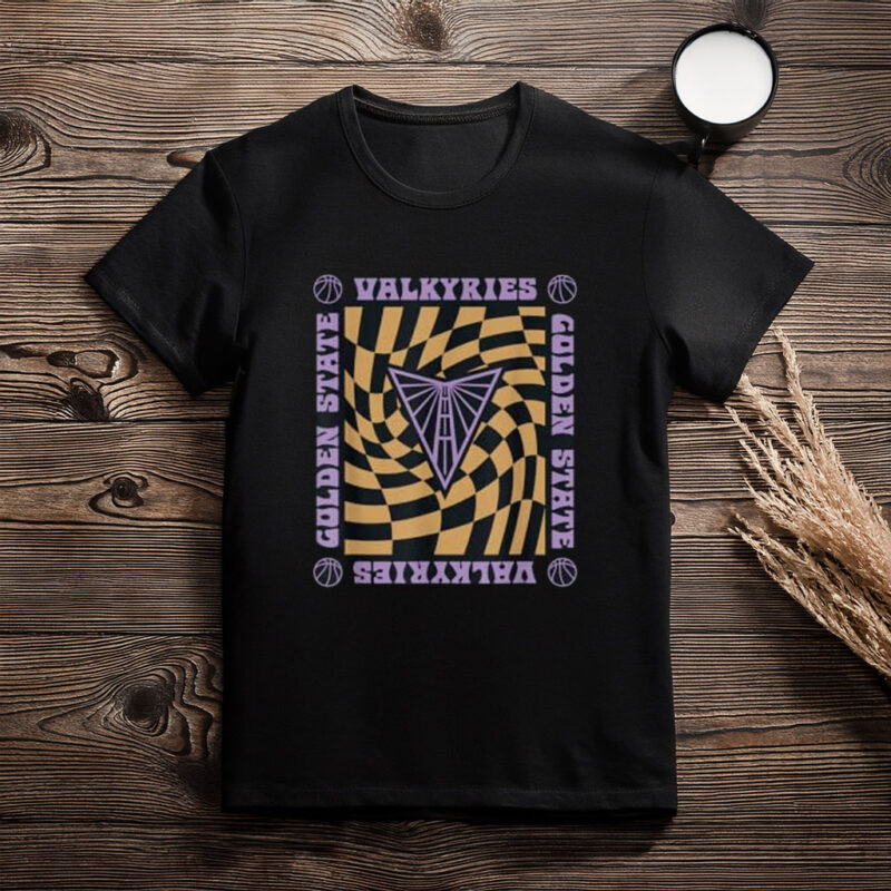 WNBA Golden State Valkyries Retro Wavy Checkerboard T-Shirt