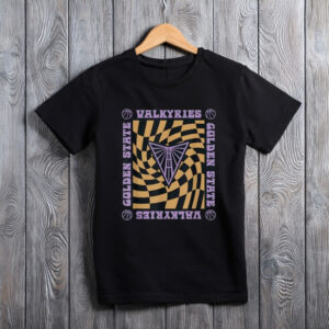 WNBA Golden State Valkyries Retro Wavy Checkerboard T-Shirt
