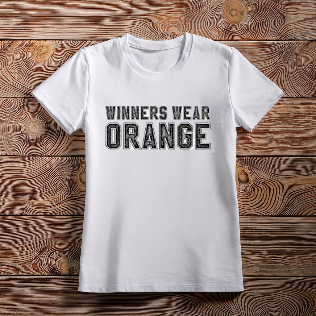Winners Wear Orange Color War Camp Team Competition T-Shirt
