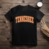 Women's Tennessee Orange Checkerboard Vintage Game Day State Pride T-Shirt