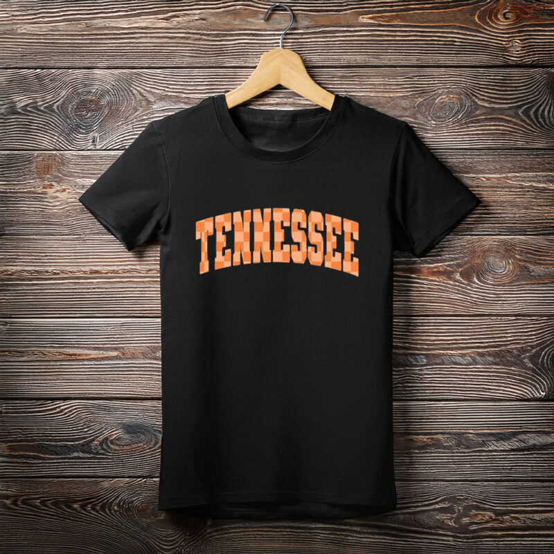 Women's Tennessee Orange Checkerboard Vintage Game Day State Pride T-Shirt